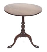 A George III mahogany tilt top tripod table.