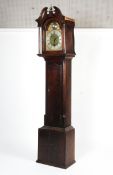 A late 18th century oak cased longcase clock.