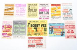 A collection of music handbills, circa 1960s.
