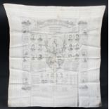 A white cotton handkerchief marked with the title 'A Souvenir of the Record Reign of Queen Victoria,