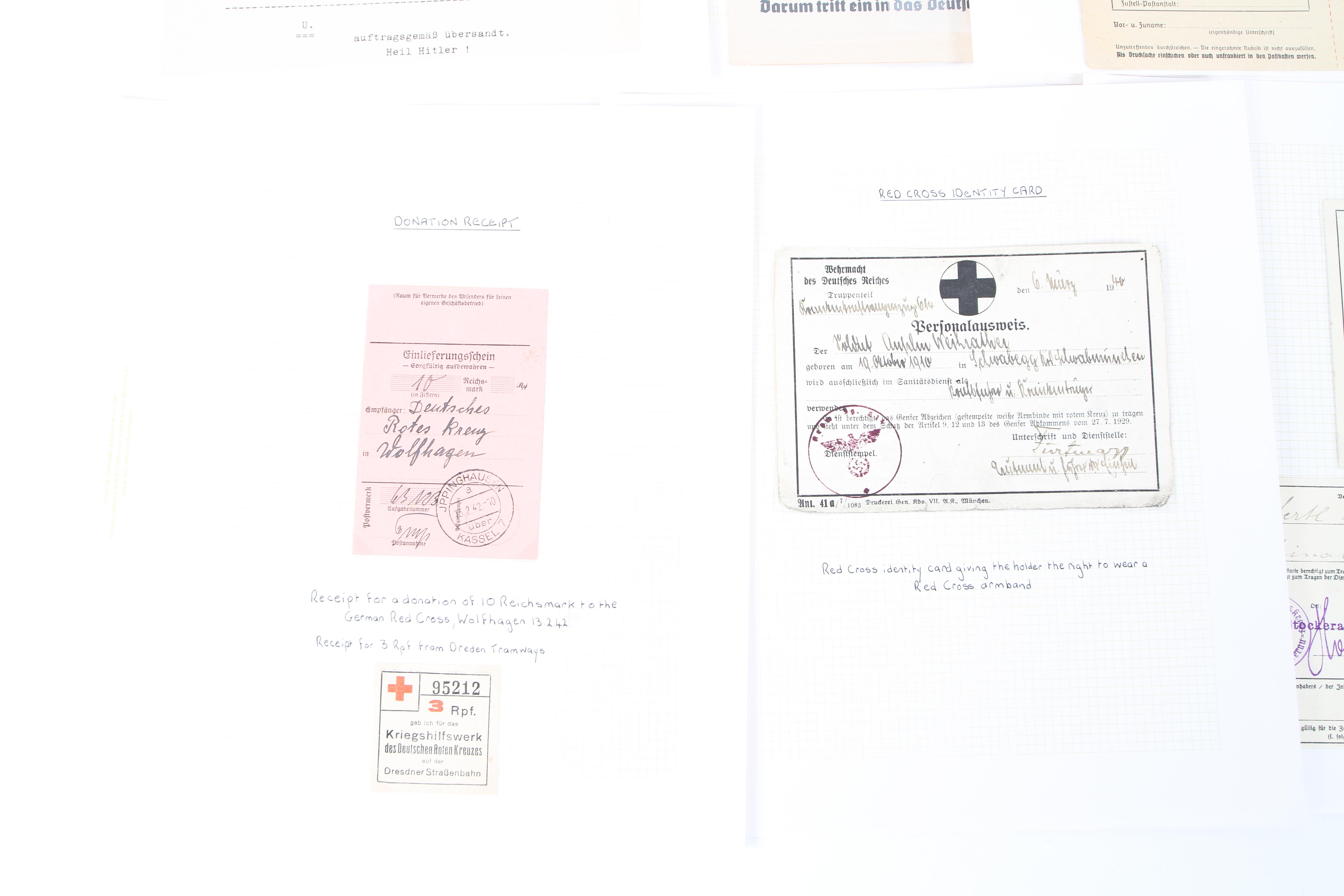 A fine collection of German Third Reich WWII Red Cross memorabilia. - Image 4 of 6