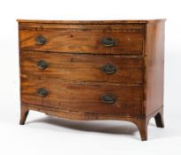 An early 19th century mahogany bow fronted chest of drawers.