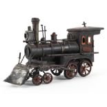 A tin plate model of an American 19th century steam engine.