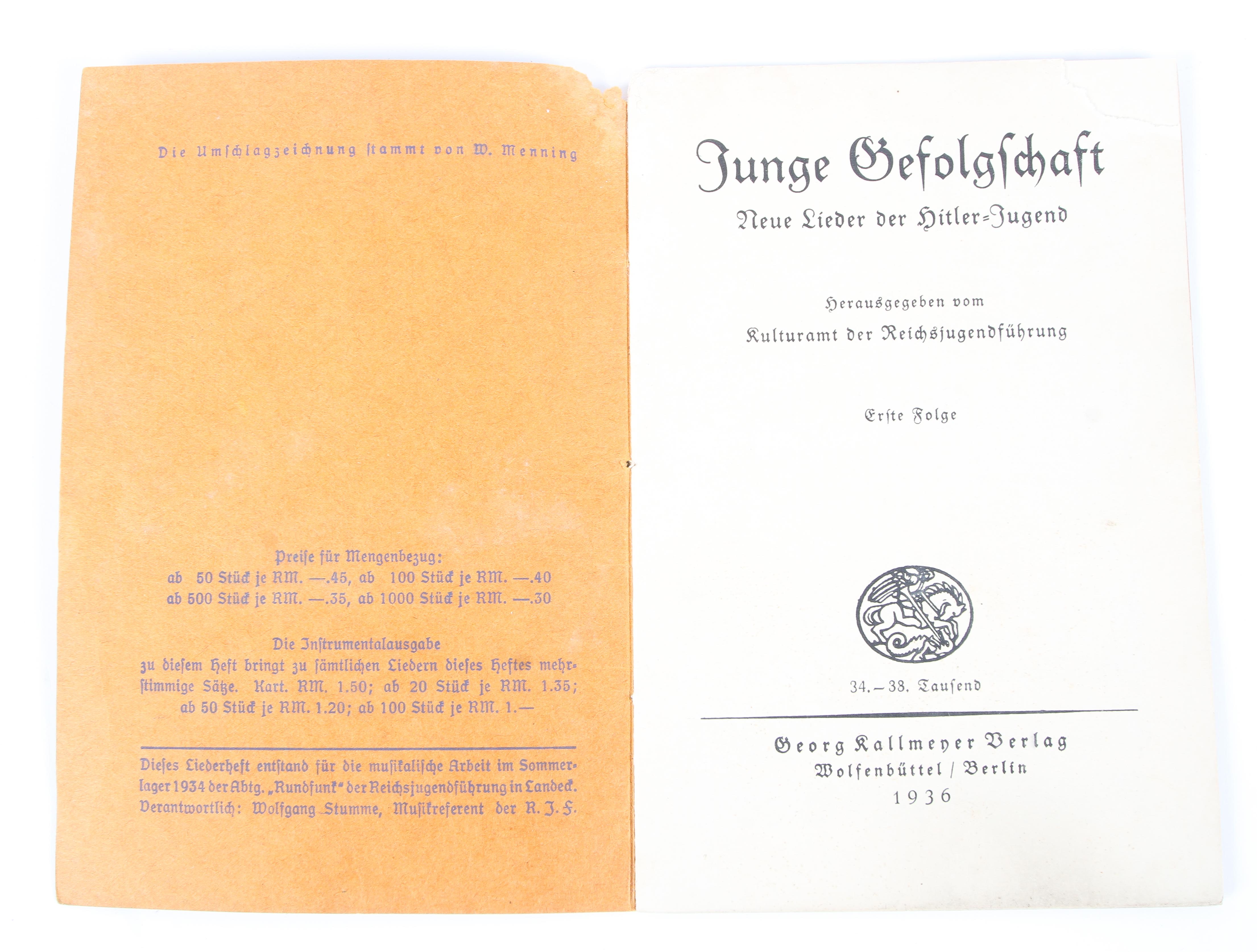 A collection of German Third Reich era books relating to music and song to include 'Songs of the - Image 3 of 4