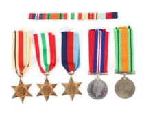 A group of five WWII medals awarded to Harold Arthur Carter,