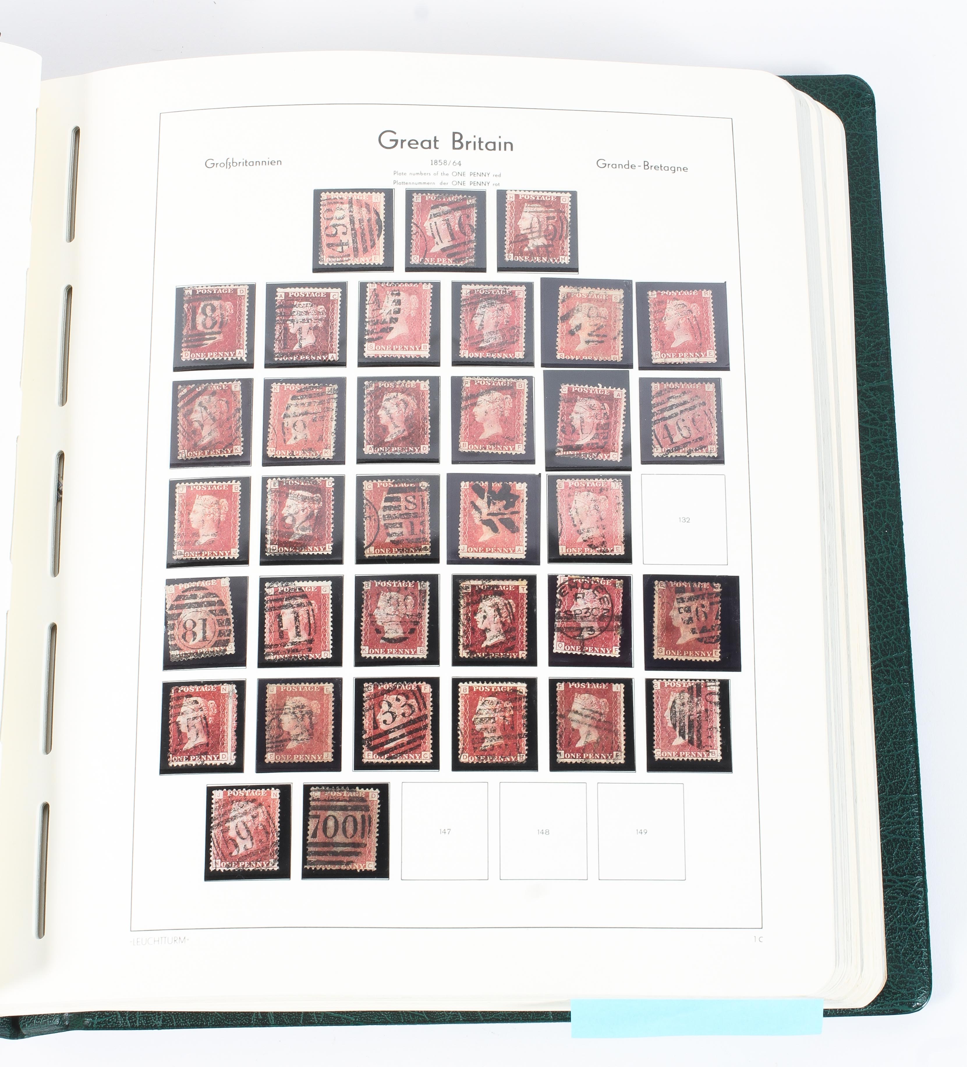 A collection of Great Britain stamps in a green album. - Image 2 of 6