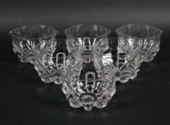 Six 20th century cut glass finger bowls.