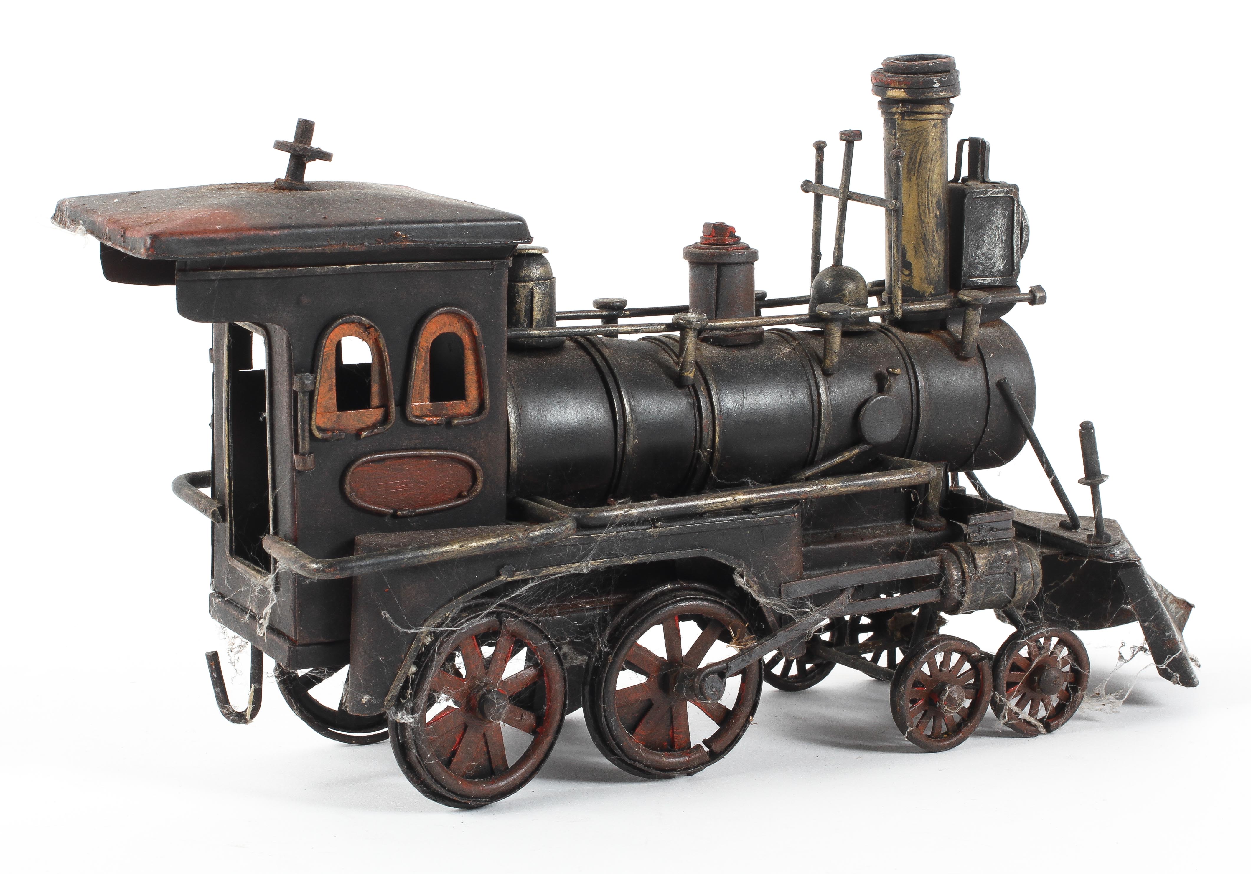 A tin plate model of an American 19th century steam engine. - Image 2 of 2