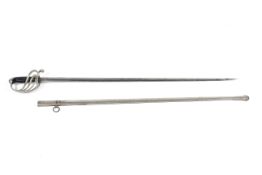 An officer's sword with pierced guard and original scabbard.