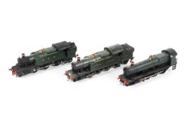 Thee scratch built OO gauge GWR locomotives. Numbers 7235, 2835 and 6138, unboxed.