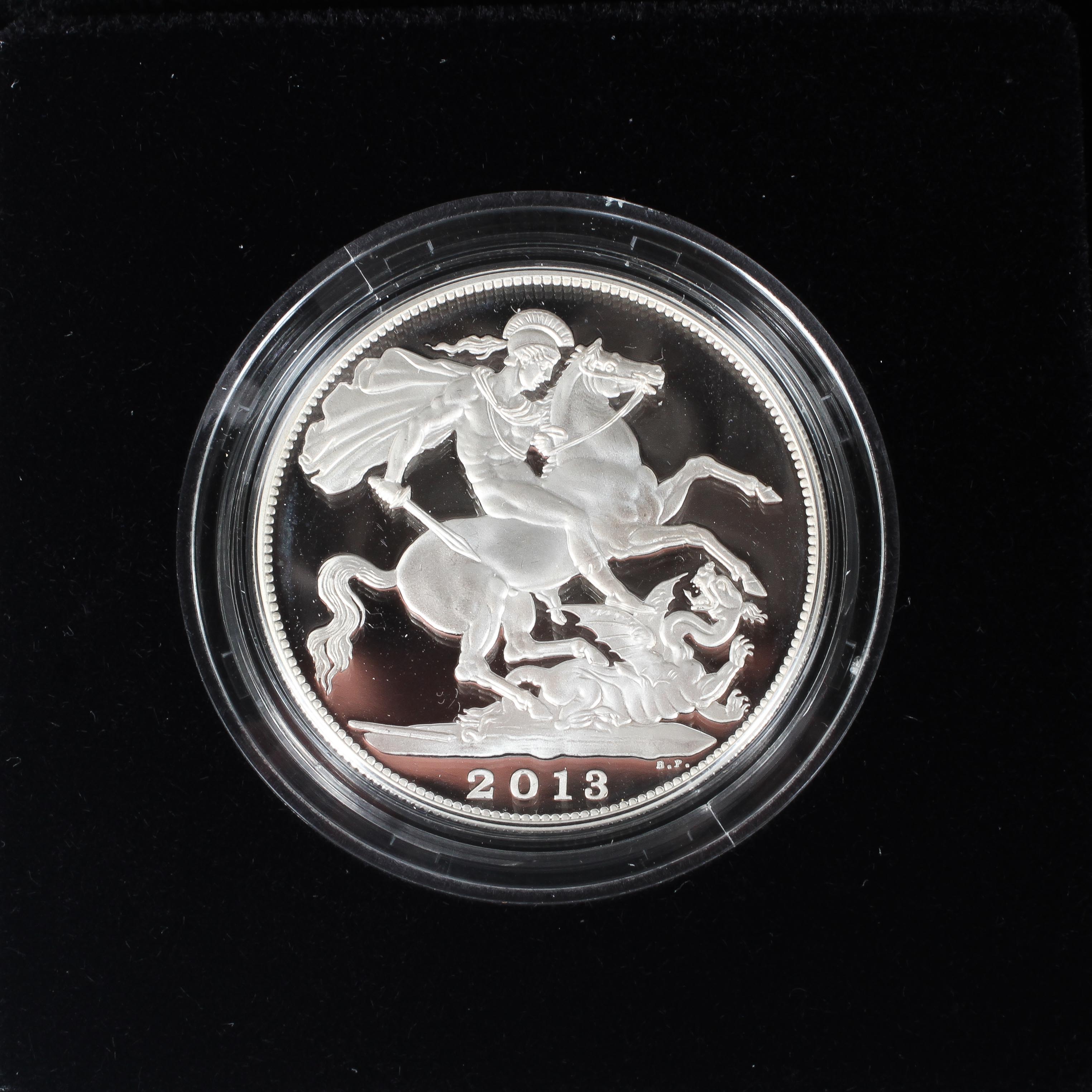 Four silver proof £5 coins 2000, 2002, 2003 & 2013. Each boxed with certificates. - Image 2 of 4