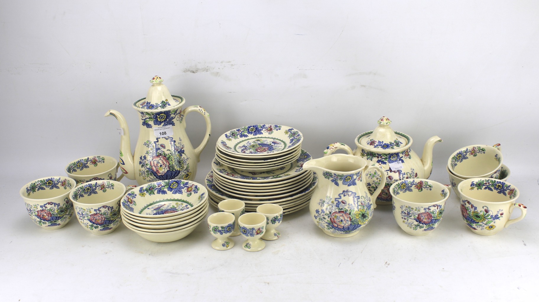 A Mason's part tea service in the 'Strathmore' pattern.