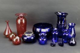 A collection of Bristol glassware.