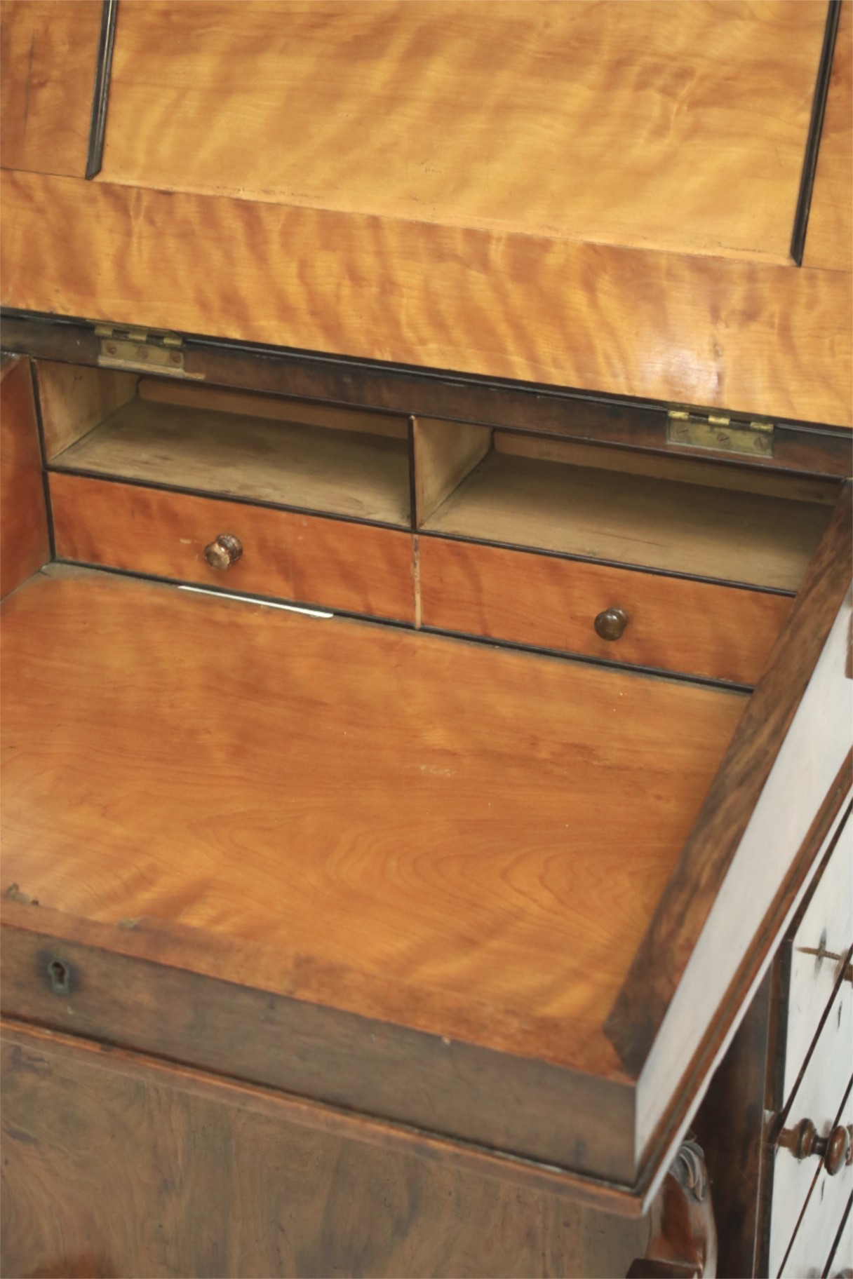 A Victorian burr walnut davenport desk. - Image 3 of 3