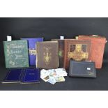 An assortment of Victorian and late scrapbooks.