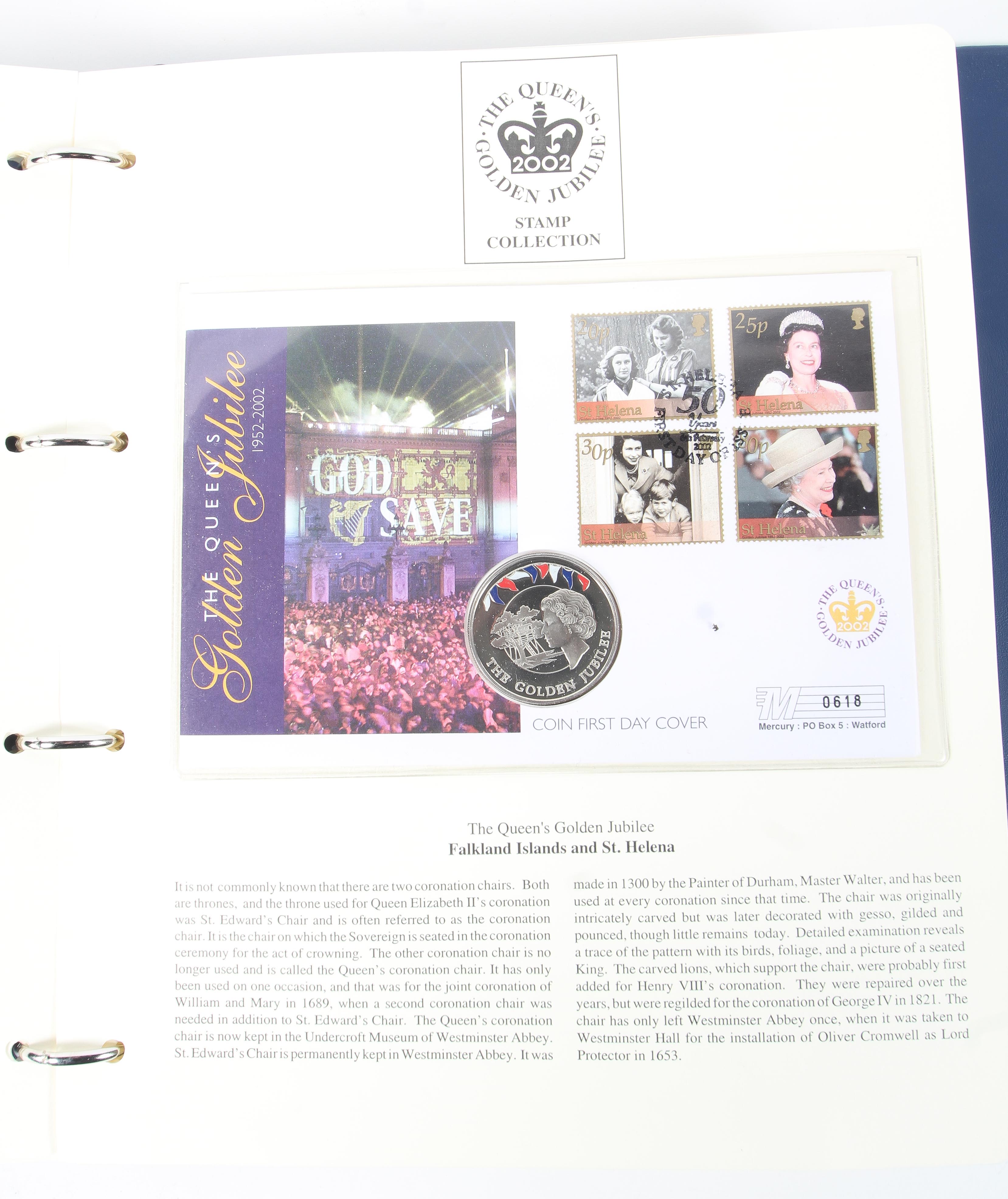 A folder containing The Queen's Golden Jubilee Coin First Day covers - Image 2 of 4