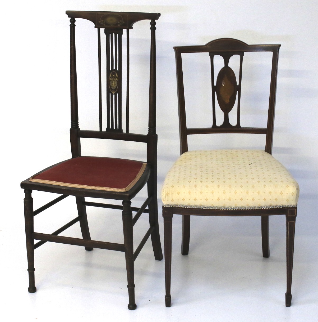 Two Victorian mahogany chairs.