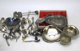 Assorted silver and white metal wares.