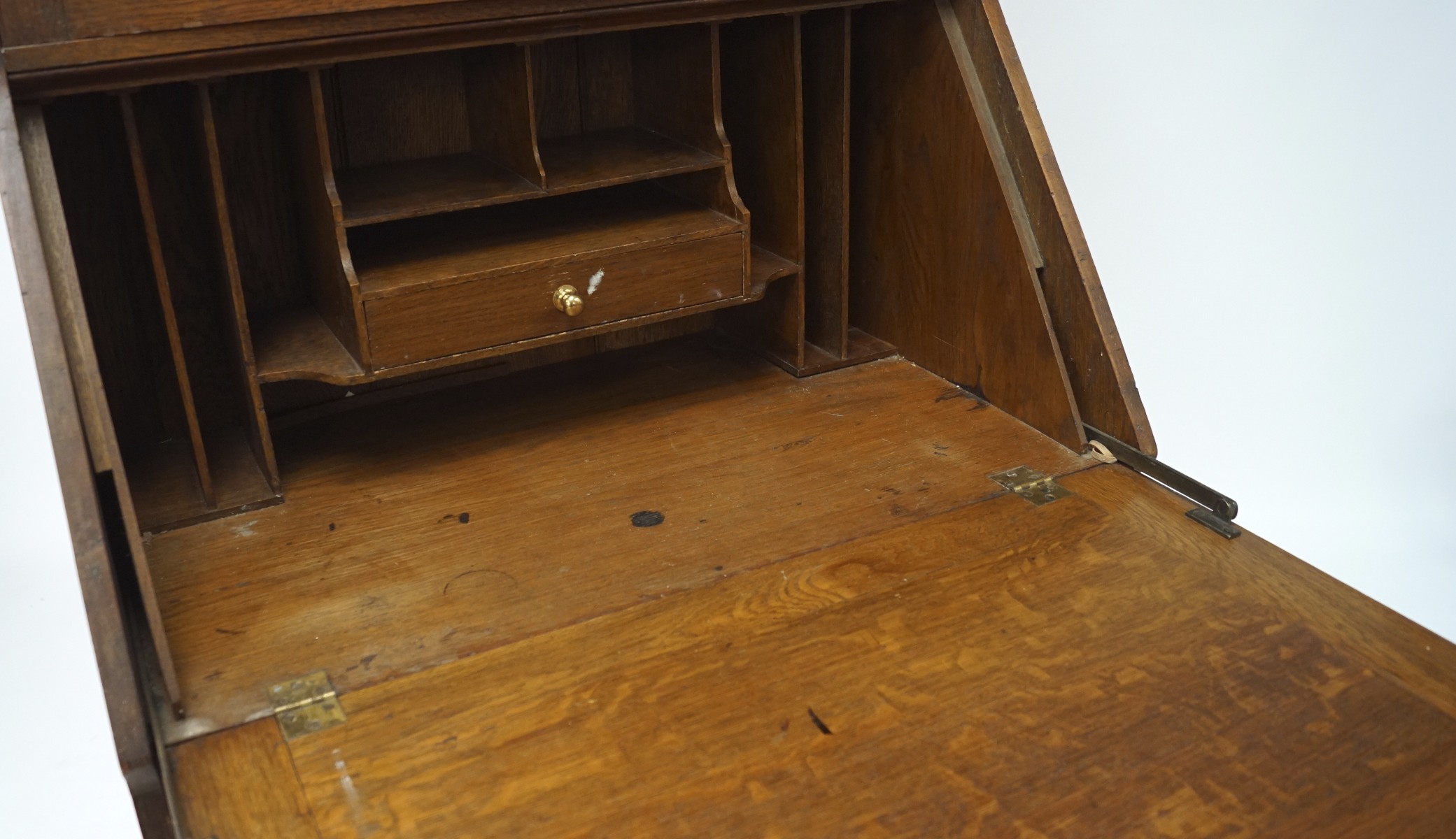 An early 20th century oak bureau bookcase. - Image 2 of 2