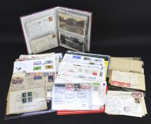 A collection of postcards and First Day covers.