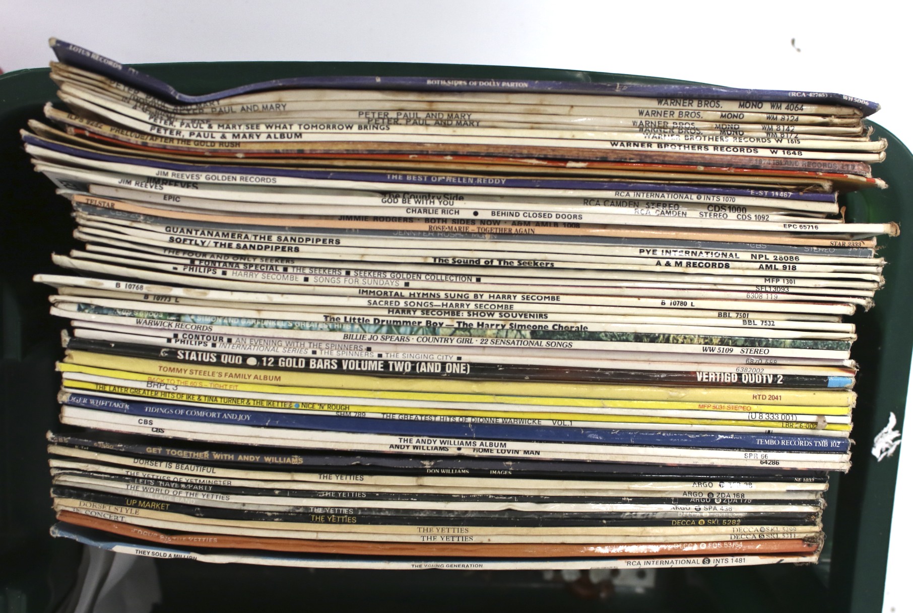 A large collection of vintage vinyl records.