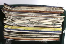 A large collection of vintage vinyl records.