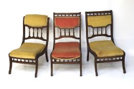 Three late 19th century nursing chairs.