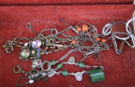 An assortment of 1920's & 1930's necklaces.