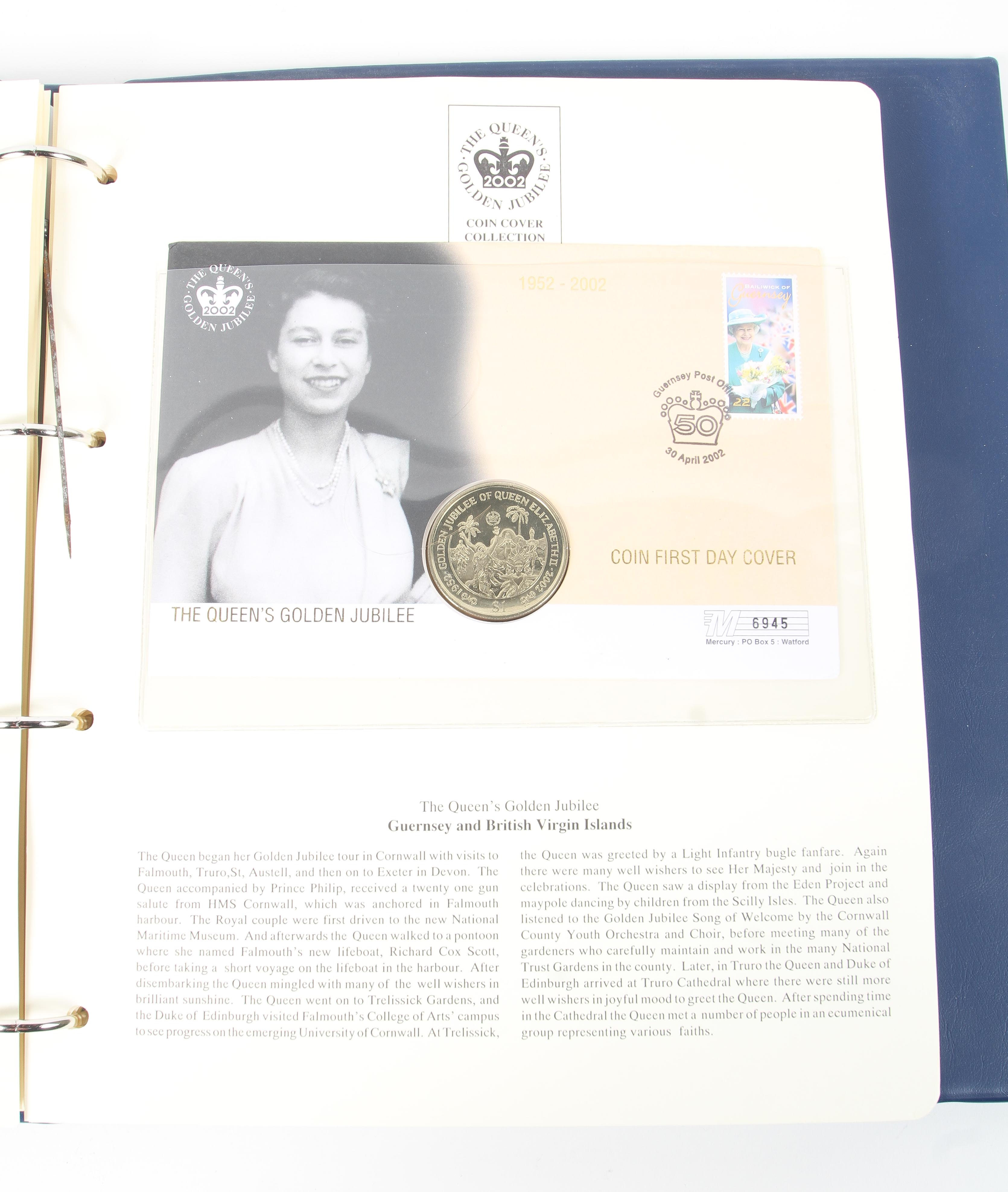 Two folders containing The Queen's Golden Jubilee Commemorative Coin Cover Collection. - Image 5 of 5