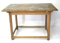 A refectory style pine table.