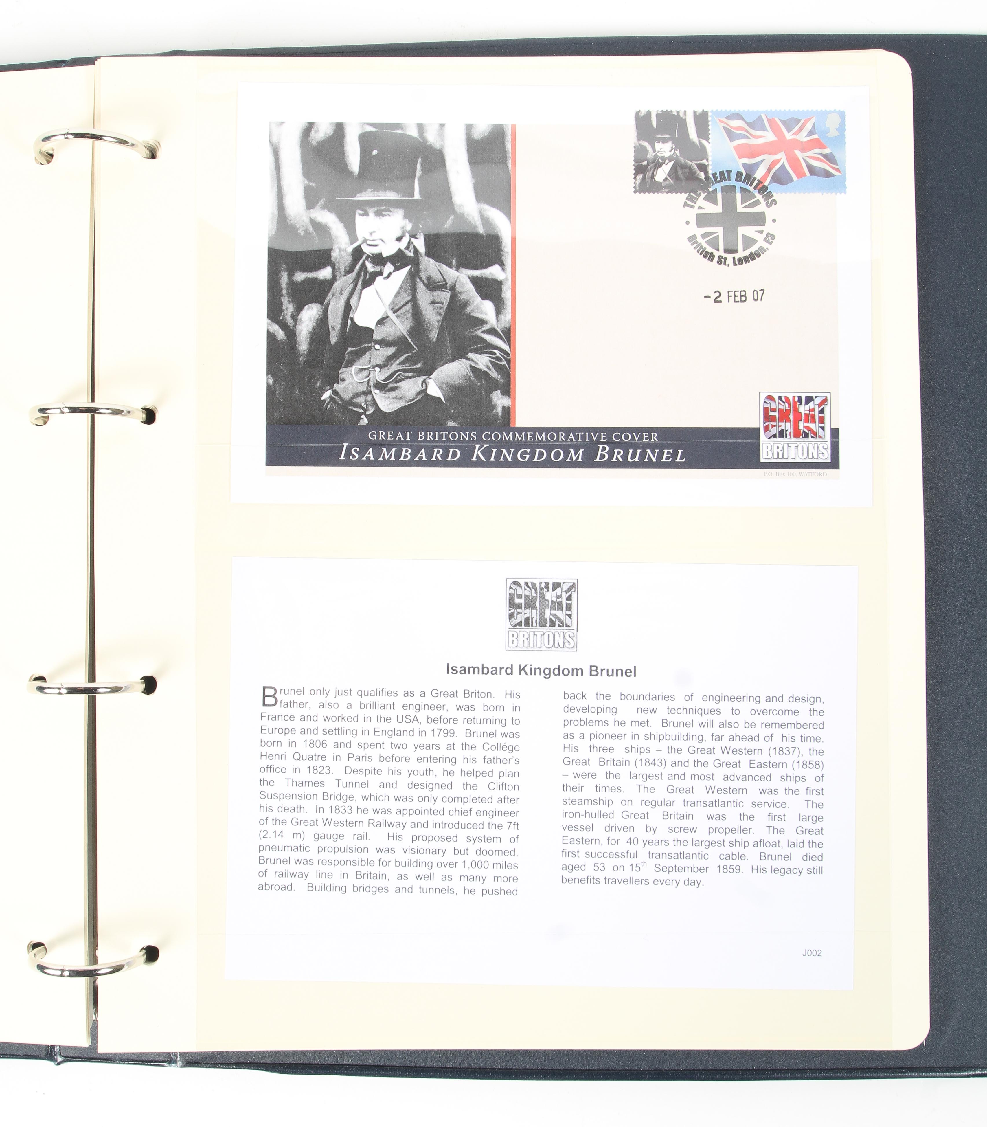 A folder of The Great Britons Commemorative Stamp and Cover Collection - Image 2 of 4