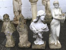 Four garden statues.