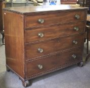 A Victorian mahogany four long chest of drawers.