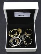 An assortment of costume dress rings.