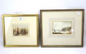 Two 19th century watercolours depicting ships.