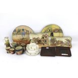 An assortment of Royal Doulton character plates and Toby Jugs, Mostly 19th century scenes,