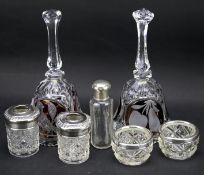 An assortment of silver and glassware.