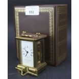 A contemporary brass cased carriage clock by Matthew Norman.