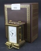 A contemporary brass cased carriage clock by Matthew Norman.