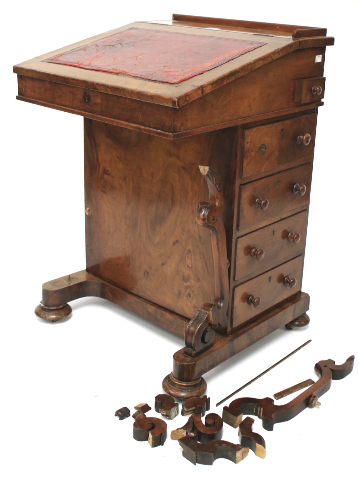 A Victorian burr walnut davenport desk.