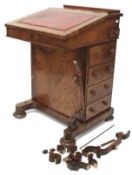 A Victorian burr walnut davenport desk.