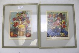 Two Penrose annual experimental front cover prints. Both depicting floral still lifes, 18cm x 22.