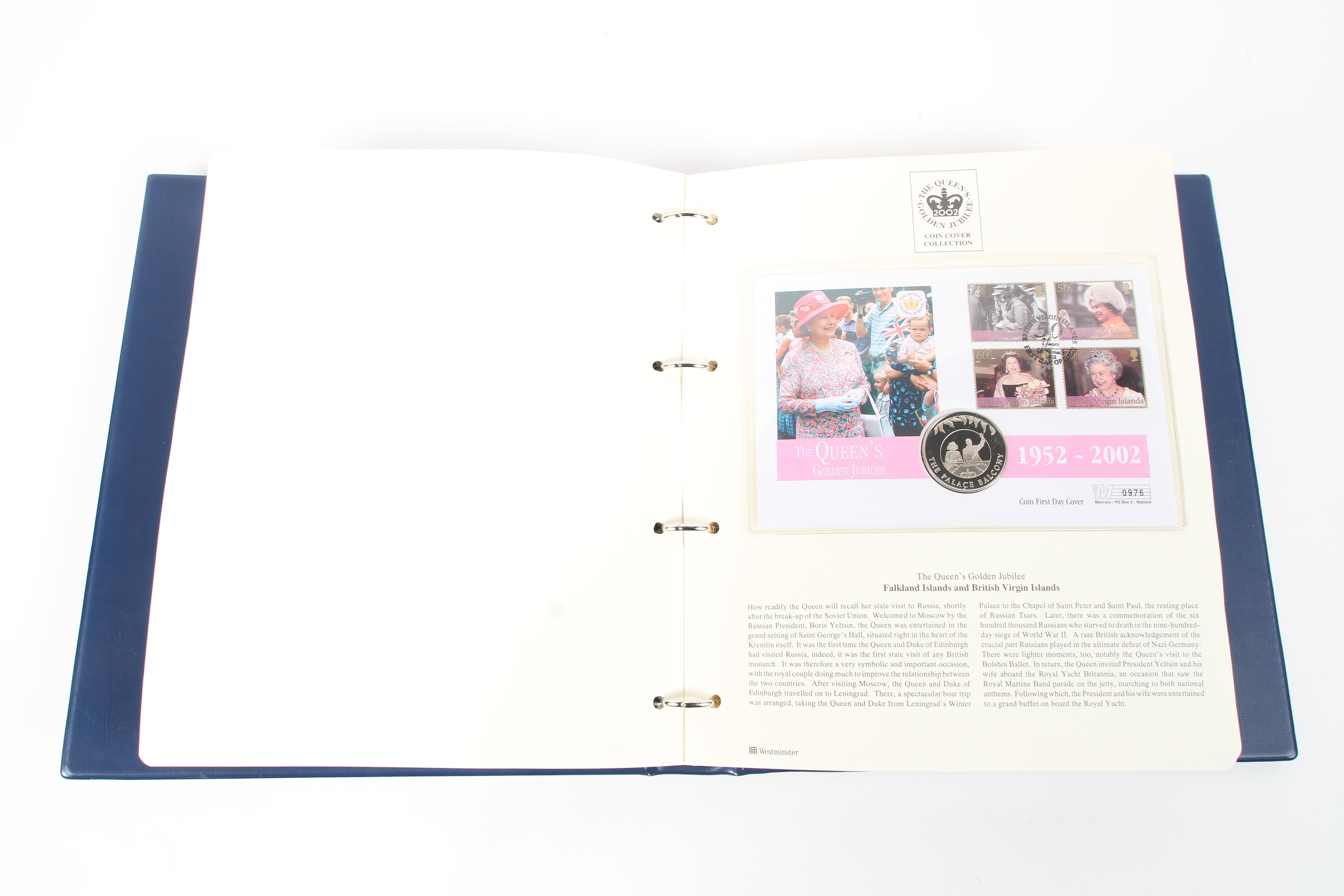 A folder containing The Queen's Golden Jubilee Coin First Day covers - Image 4 of 4