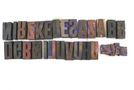 A collection of printing press letter blocks.