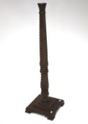 A 19th century mahogany barley twist lamp base.