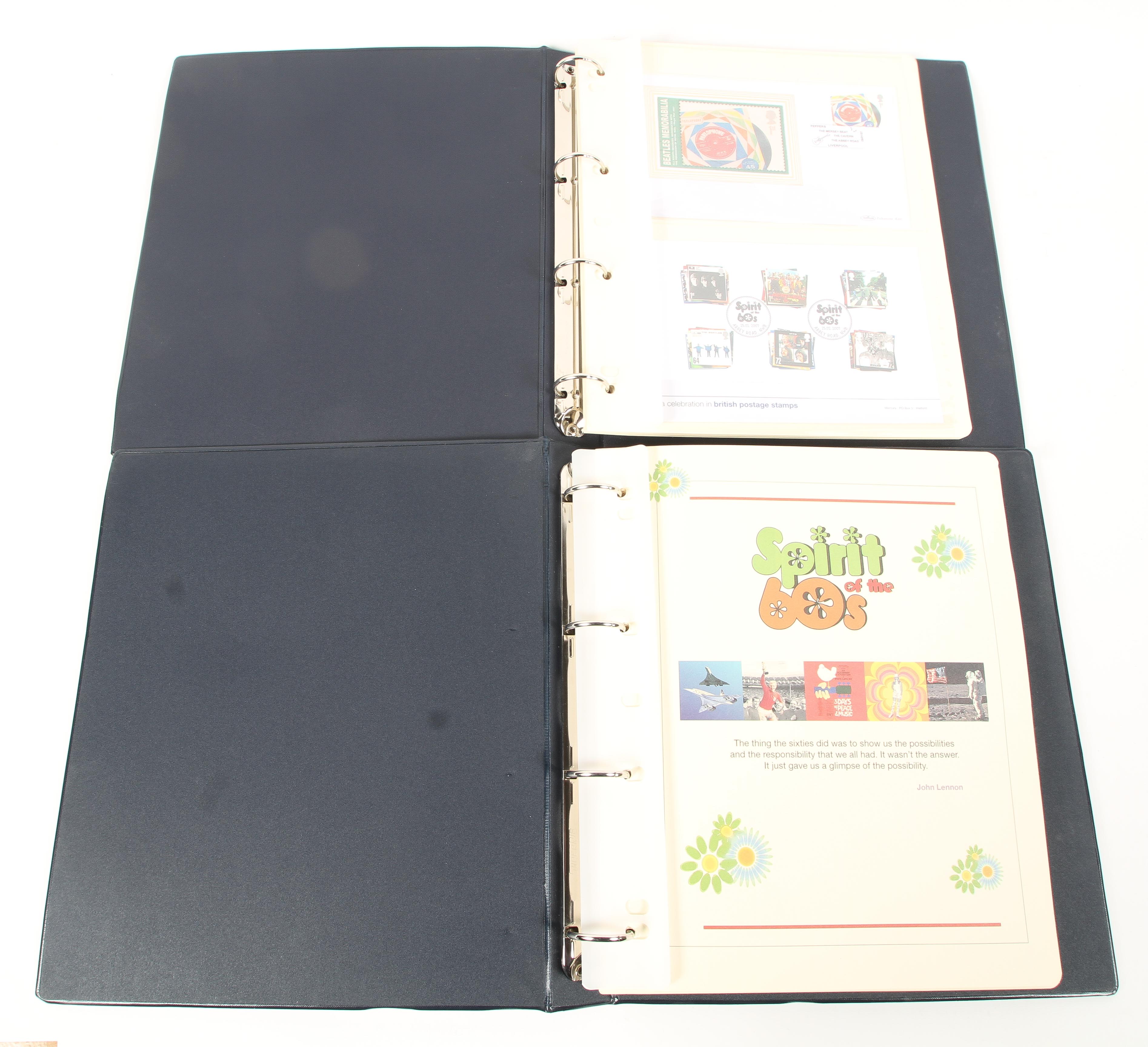 A folder containing the Spirit of the 60s Coin Cover set and a Beatles stamp cover set. - Image 3 of 3