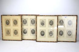 Four sets of W. Ridley engravings featuring British monarchs.