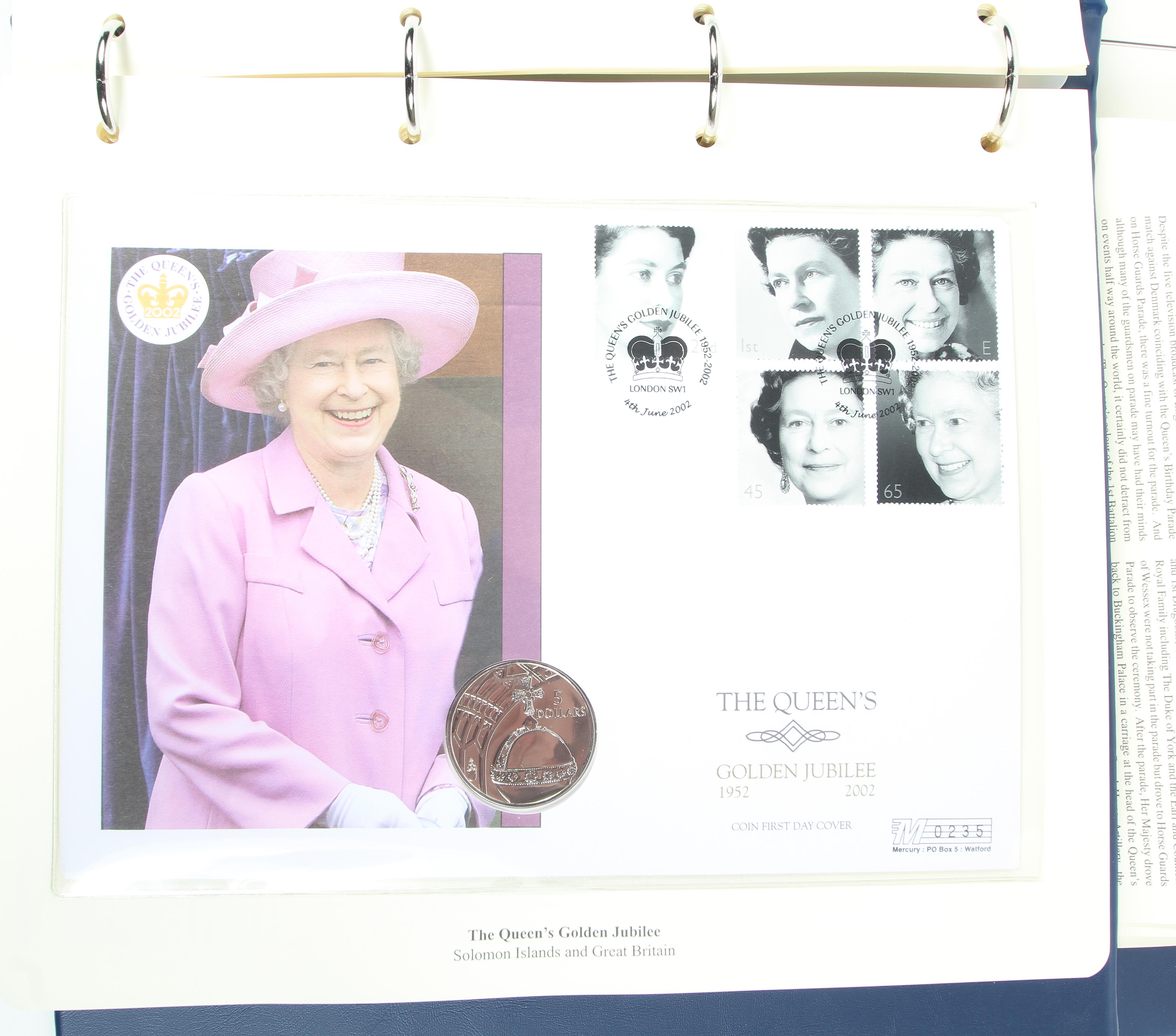 Two folders containing The Queen's Golden Jubilee Commemorative Coin Cover Collection. - Image 4 of 5