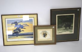 Three contemporary prints of animals.