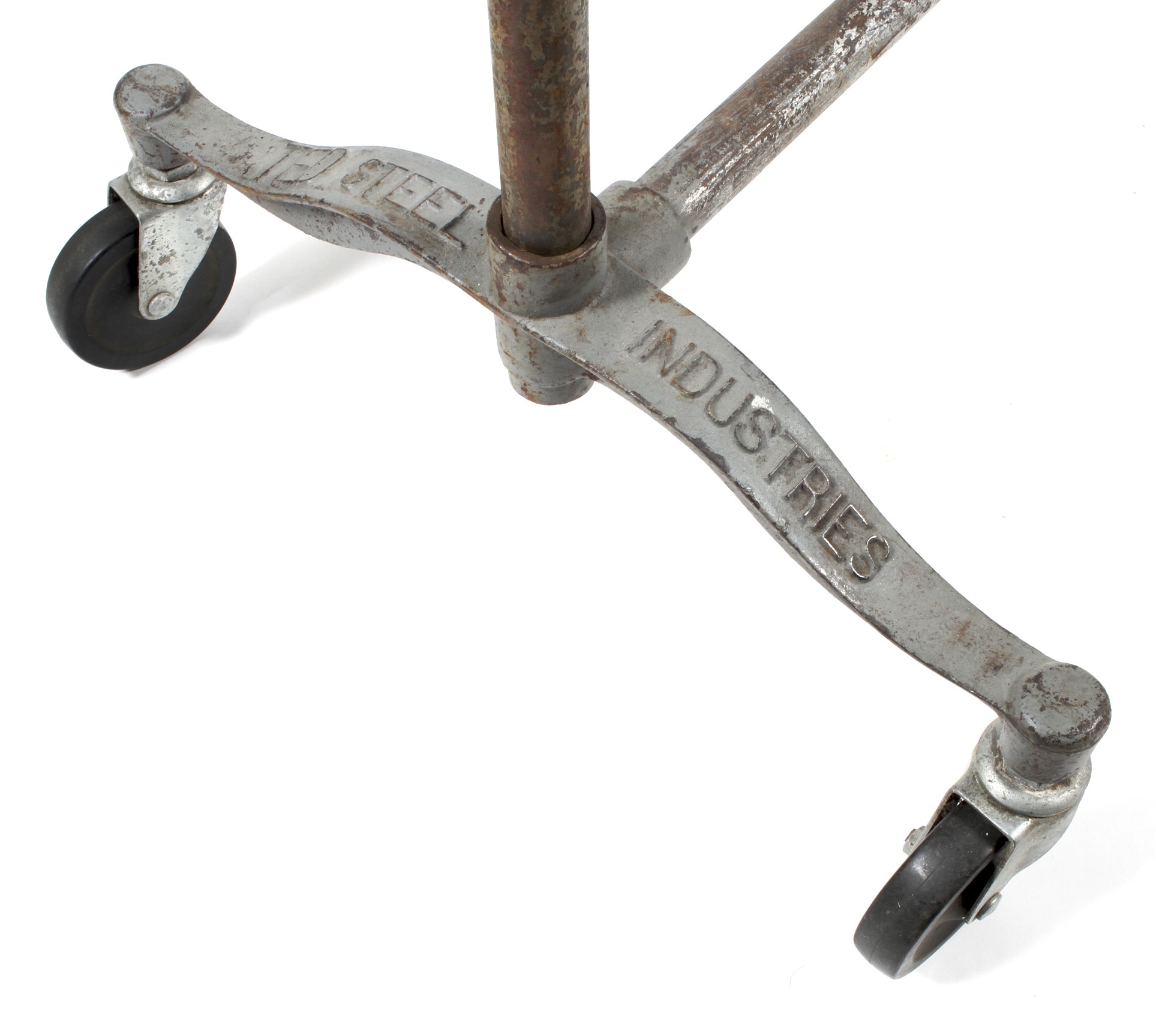 A vintage industrial clothes rail named for TED Steel Industries. - Image 2 of 2